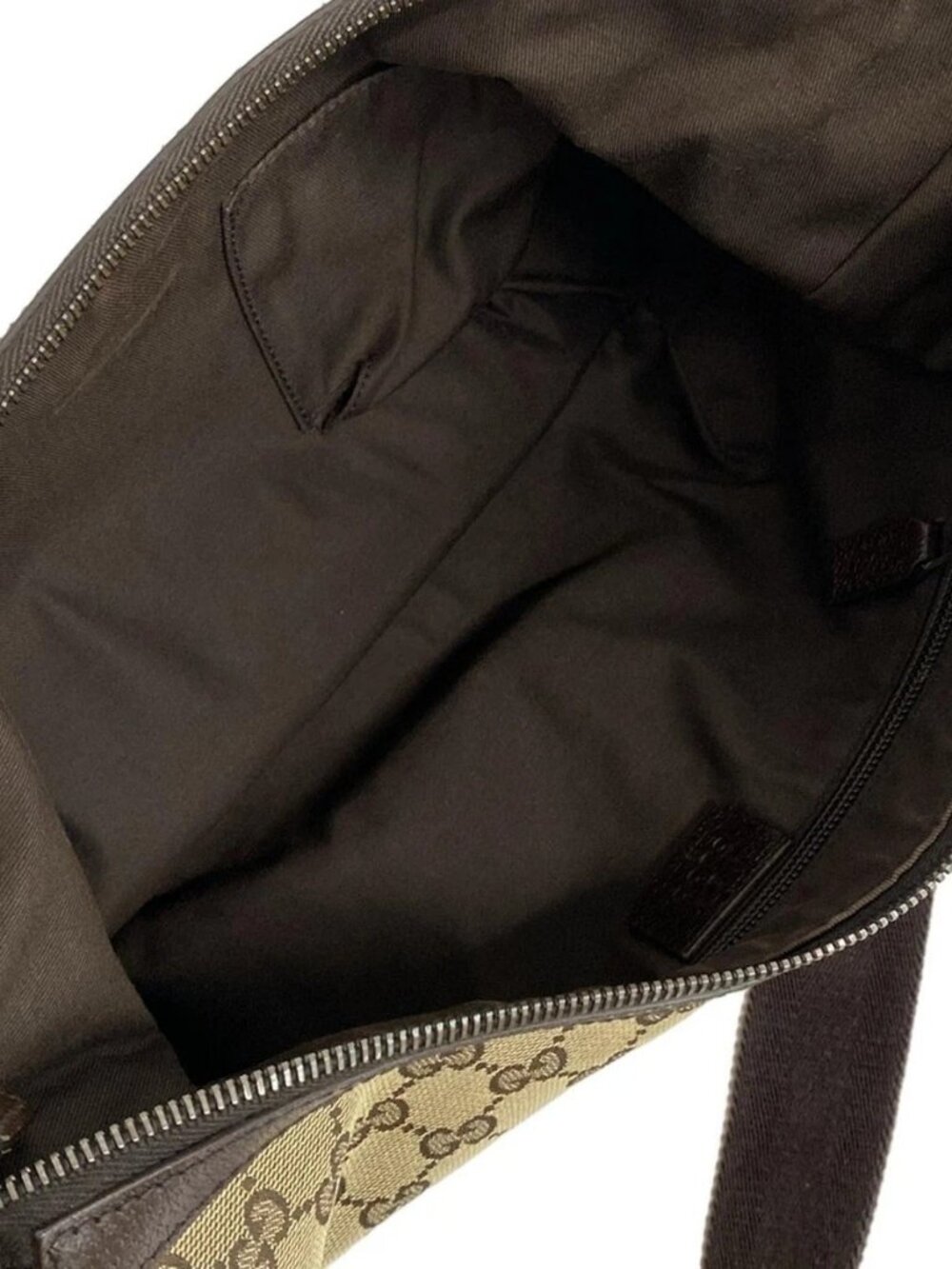 GUCCI GG 181092 Beige Dark Brown Jacquard Leather - Shoulder Bag - Picture 15 of 16